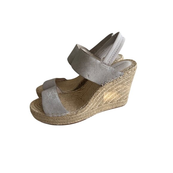 KATHERINE KELLY Gray Espadrille Wedges Size 8.5 - Picture 9 of 11